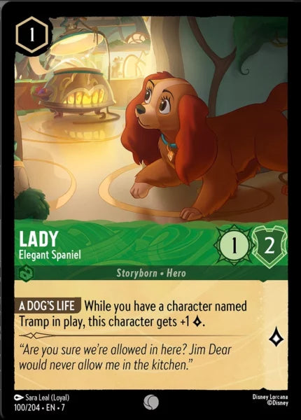 100 Disney Lorcana Archazia’s Island Lady - Elegant Spaniel Common