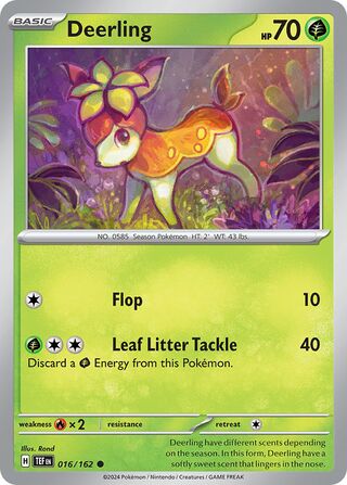 016/162 Deerling Pokemon Temporal Forces Common REVERSE HOLO