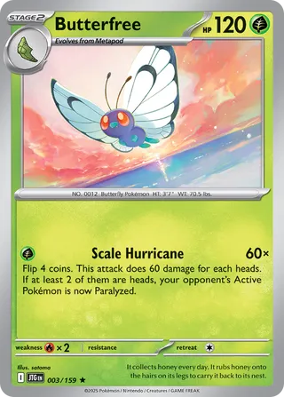 003/159 JTG-ENG Journey Together Butterfree Rare