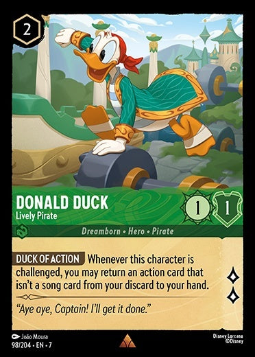 98/204 Disney Lorcana Archazia’s Island Donald Duck - Lively Pirate Rare