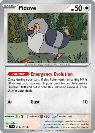 133/162 Pidove Pokemon Temporal Forces Common