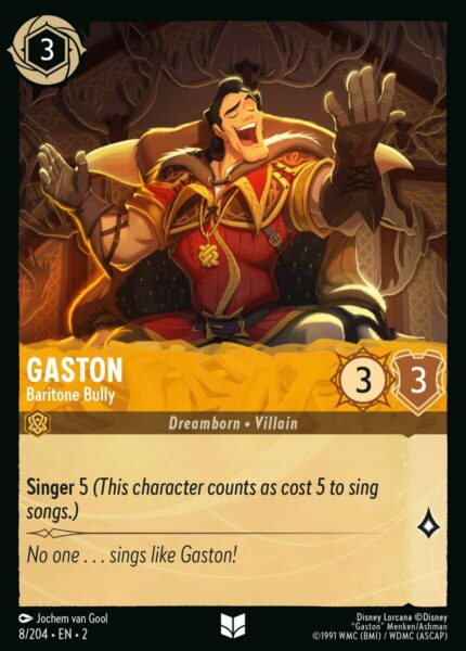 008/204 Gaston - Baritone Bully Disney Lorcana Rise of the Floodborn Uncommon