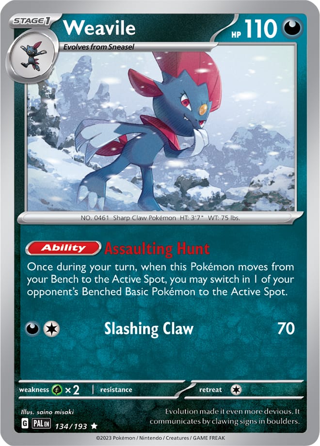 Weavile 134/193 Rare Holo
