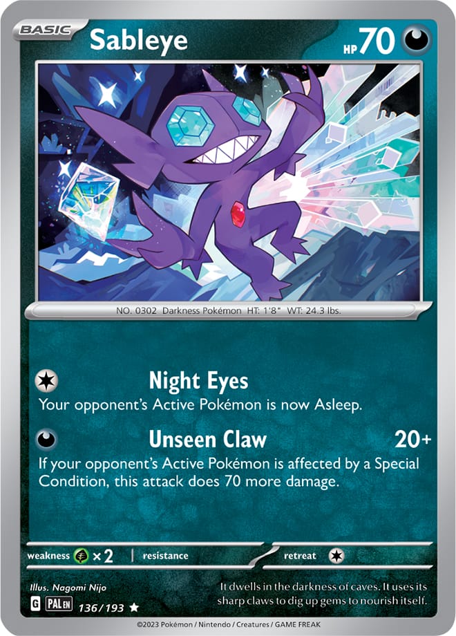 Sableye 136/193 Rare Holo