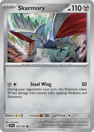 124/191 Surging Sparks Skarmory Common REVERSE HOLO