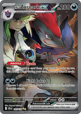 185/159 JTG-ENG Journey Together N's Zoroark ex Special Illustration Rare