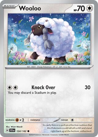 124/142 SCR Stellar Crown Wooloo Common REVERSE HOLO
