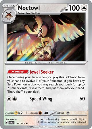 115/142 SCR Stellar Crown Noctowl Rare REVERSE HOLO