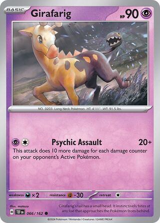 066/162 Girafarig Pokemon Temporal Forces Common REVERSE HOLO