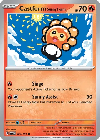 020/191 Surging Sparks Castform Sunny Form Common REVERSE HOLO