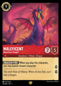 113/204 Maleficent - Monstrous Dragon Disney Lorcana First Chapter Legendary