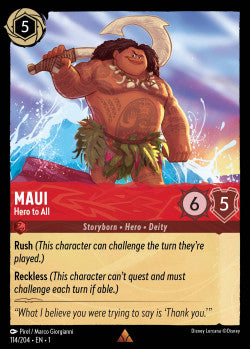 114/204 Maui - Hero to All Disney Lorcana First Chapter Rare