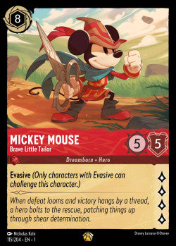 115/204 Mickey Mouse - Brave Little Tailor Disney Lorcana First Chapter Legendary