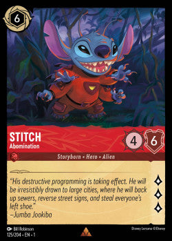 Stitch - Abomination Disney Lorcana First Chapter Rare 125/204 FOIL