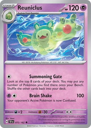 072/162 Reuniclus  Pokemon Temporal Forces Uncommon