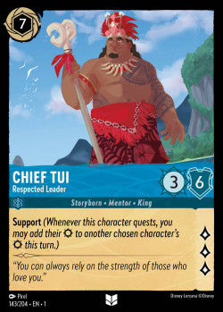 Chief Tui - Respected Leader Disney Lorcana First Chapter Uncommon 143/204
