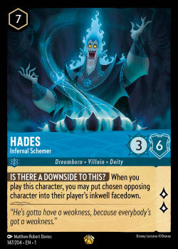 147/204 Hades - Infernal Schemer Disney Lorcana First Chapter Legendary