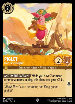 016/204 Piglet - Pooh Pirate Captain Disney Lorcana into the inklands Super Rare