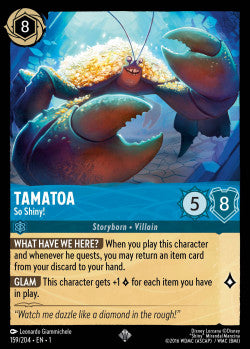 159/204 Tamatoa - So Shiny! Disney Lorcana First Chapter Super Rare