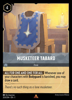 Musketeer Tabard Disney Lorcana First Chapter Rare 203/204 FOIL