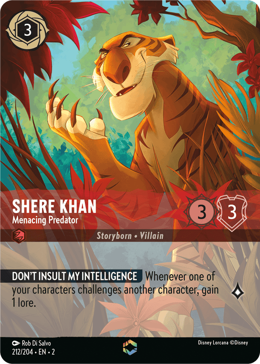 212/204 Shere Khan - Menacing Predator Disney Lorcana Rise of the Floodborn Enchanted