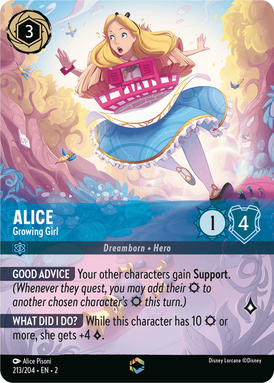 Alice - Growing Girl Disney Lorcana Rise of the Floodborn Enchanted  213/204