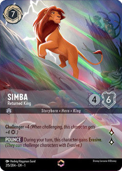 215/204 Simba - Returned King Disney Lorcana First Chapter Enchanted