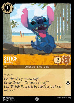 022/204 Stitch - New Dog Disney Lorcana First Chapter Common