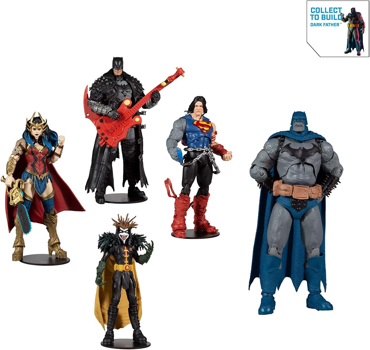 DC Multiverse Dark Nights: Death Metal Wonder Woman 7" Action Figure with Build-A ‘Darkfather’ Parts and Accessories