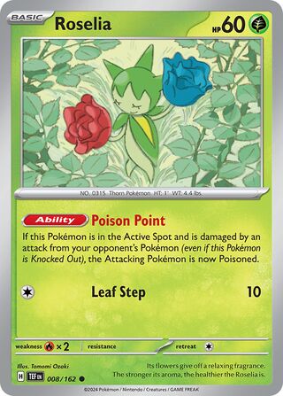 008/162 Roselia  Pokemon Temporal Forces  Common