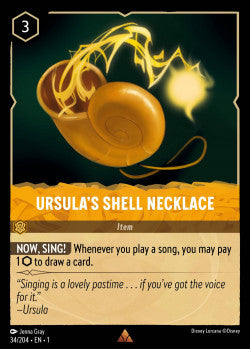 Ursula's Shell Necklace Disney Lorcana First Chapter Rare 034/204 FOIL