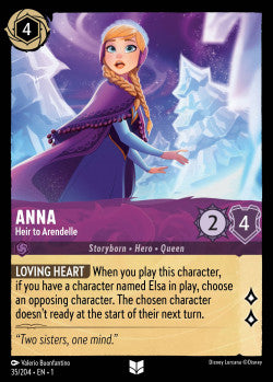 035/204 Anna - Heir to Arendelle Disney Lorcana First Chapter Uncommon