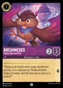 Archimedes - Highly Educated Owl Disney Lorcana First Chapter Common 036/204 FOIL