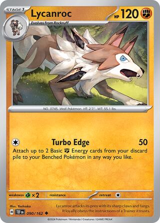 090/162 Lycanroc  Pokemon Temporal Forces Uncommon