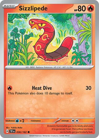 036/162 Sizzlipede  Pokemon Temporal Forces  Common