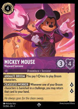 Mickey Mouse - Wayward Sorcerer Disney Lorcana First Chapter Super Rare 051/204