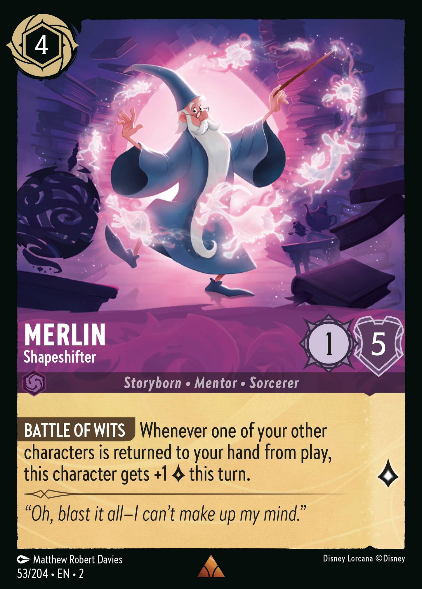 053/204 Merlin - Shapeshifter Disney Lorcana Rise of the Floodborn Rare