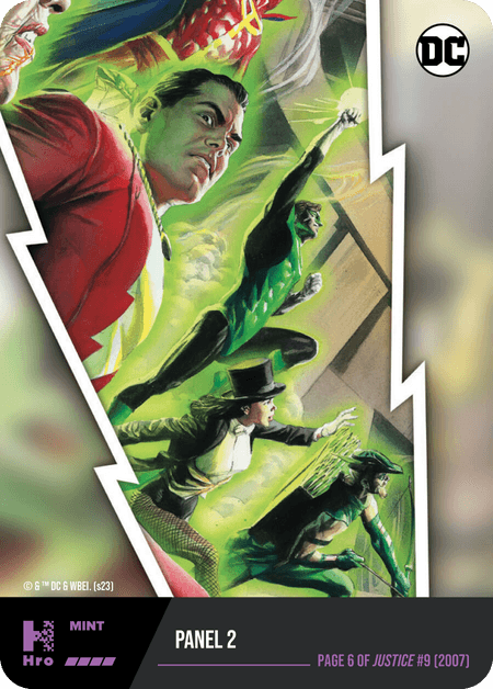 PANELS HRO Chapter 3 Shazam Holographic Finish Epic Panel 2 - Page 6 of JLA Justice #9 (2007)