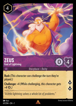 Zeus - God of Lightning Disney Lorcana First Chapter Rare 061/204