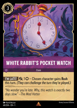 White Rabbit's Pocket Watch Disney Lorcana First Chapter Rare 068/204