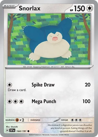 144/191 Surging Sparks Snorlax Common