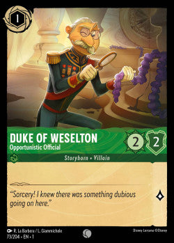 Duke Of Weselton - Opportunistic Official Disney Lorcana First Chapter Common  73/204