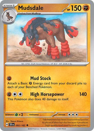 092/162 Mudsdale  Pokemon Temporal Forces Uncommon