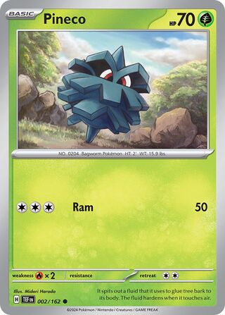 002/162 Pineco  Pokemon Temporal Forces  Common