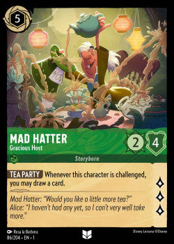 Mad Hatter - Gracious Host Disney Lorcana First Chapter Uncommon 086/204