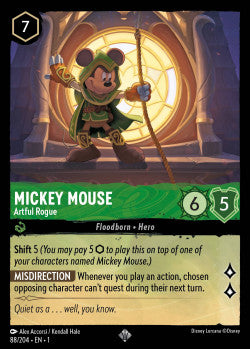 088/204 Mickey Mouse - Artful Rogue Disney Lorcana First Chapter Super Rare