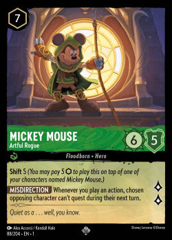 Mickey Mouse - Artful Rogue Disney Lorcana First Chapter Super Rare 088/204