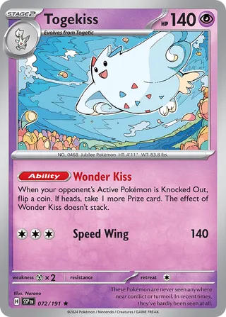 072/191 Surging Sparks Togekiss Rare