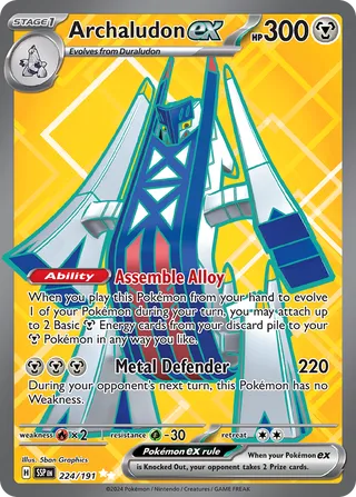 224/191 Surging Sparks Archaludon ex Ultra Rare