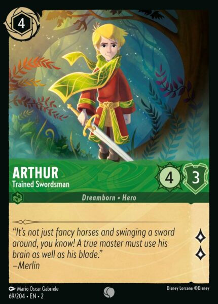 069/204 Arthur - Trained Swordsman Disney Lorcana Rise of the Floodborn Common